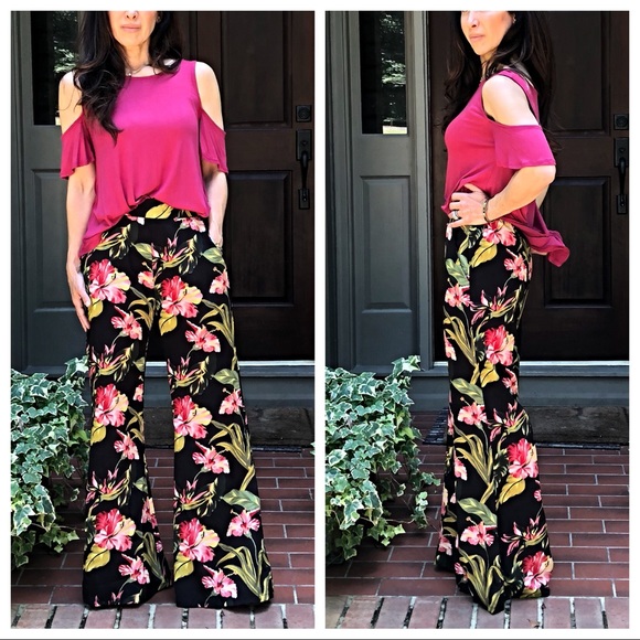 Dark plum/red  cold shoulder round hem top - Picture 6 of 8